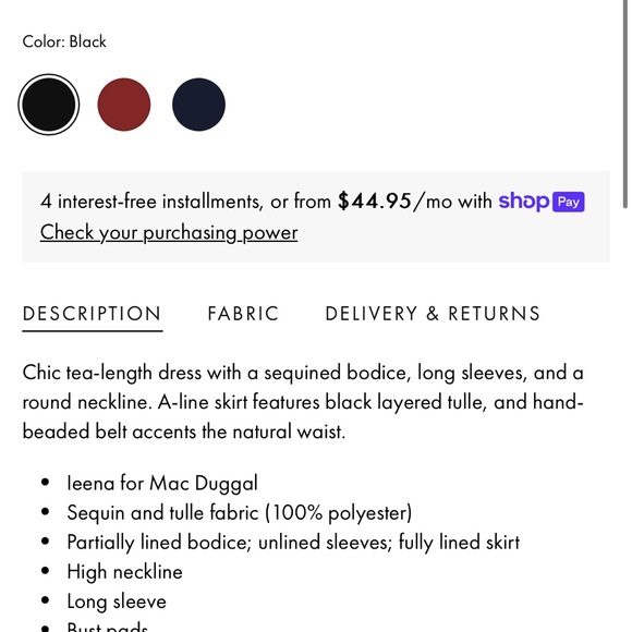 Mac Duggal Sequined Black Long Sleeve Ruffle Tiered Midi Dress - Gently Worn - Picture 4 of 16